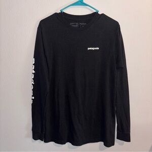 Patagonia Men's Black Long Sleeve Logo Tee
